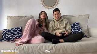 My stepsister and I betted a blowjob playing video games - porn video