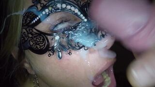 Dutch blond babe masked facial compilation - porn video