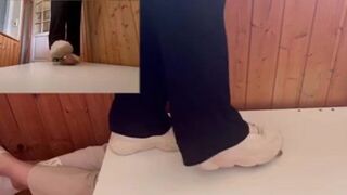 white sneakers trample cock - porn video